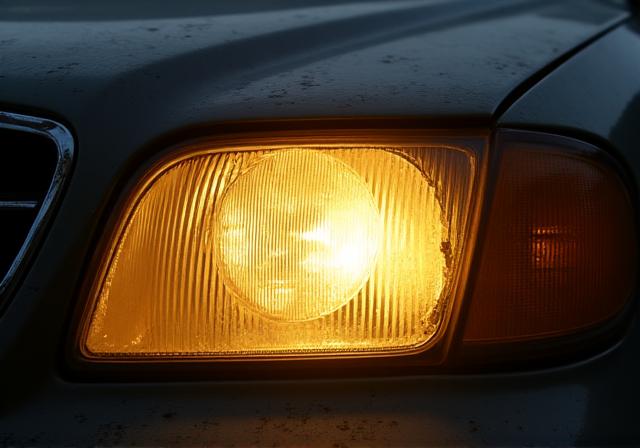 뿌옇게 변한 헤드라이트의 전후 비교 사진 - 이전 상태